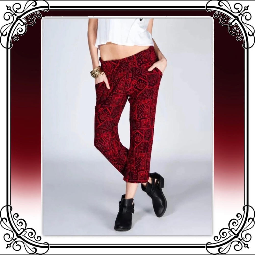 Boyfriend Harem Soft Capri Joggers Boho Knit XS